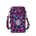 Vertical canvas crossbody phone bag featuring a colorful star pattern and dual zippers - Pentagram