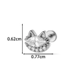 Katzenförmiger Labret-Stecker aus Titanstahl mit Zirkon und 0,62cm Abmessungen - 9# Katzengesicht-Stil (2623-9# Silber)