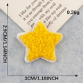Yellow star chenille patch with white border, size 3cm x 2.9cm, fuzzy towel embroidery - Yellow Star (Iron-on)
