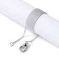 Detail view of silver chain wrapped on white stand with lobster clasp for DIY jewelry - 47cm / Silver Dense Curb Chain