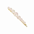 Golden hair clip featuring iridescent pearl beads in a minimalist handmade design - Gold 1#
