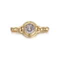 Connettore rotondo in zircone dorato con pietra preziosa lilla per creazione gioielli fai da te - Connettore Rotondo / Oro - Zircone Viola Chiaro