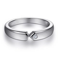 Polished 925 sterling silver ring with a sparkling round zircon center stone and knot design - Tl-390