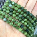 Handheld view of multi-layer natural green stone round beads for DIY jewelry making - Southern Jade / 4mm Approx 93pcs