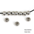 8x5mm silver stainless steel spacer beads with 3mm hole for DIY jewelry making - 8x5mm (Hole 3mm) 20 Pieces