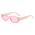 Retro small rectangular cat eye sunglasses in light pink finish for women and fashion wear - Jelly Pink