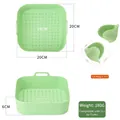 Set cestello in silicone verde per friggitrice ad aria con guanti resistenti al calore - Quadrato Verde 20cm + Guanti