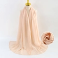 Elegant dusty pink pearl chiffon scarf with a lightweight breathable texture for women - Orange