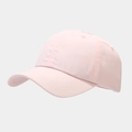 Detail view of pink waterproof baseball cap featuring reinforced stitching on the brim - Adjustable / Light Pink