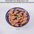 Modelo de comida china salteada 1:1 realista en cuenco de porcelana con patrón de olas - Cerdo al Vapor