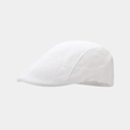 Detail of white breathable mesh fabric texture on a vintage style flat ivy cap - One Size / White