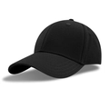 Classic black cotton baseball cap with structured six-panel design and curved brim - M (56-58cm) / Black