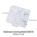 Halloween schedel en kruis siliconen mal voor DIY hars oorbellen sieraden maken - Halloween Oorbel Vorm ED#270