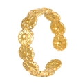 Verstellbarer goldener Edelstahlring mit filigranem Gänseblümchen-Blumenmuster - 18K Vergoldet Gänseblümchen