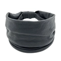 Elastic wide bohemian headband in dark grey cotton blend fabric for yoga and sports - Dark Gray