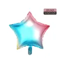 18-inch star-shaped foil balloon with blue, pink, and yellow metallic gradient finish - 18-inch Star Gradient