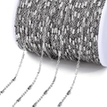 DIY silver-finish bar and link stainless steel jewelry chain spool for handmade designs - Steel Color 04 Cross Bar Chain 1.6mm