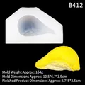 3D realistic durian silicone mold with yellow resin cast showing rock textures - 5# Long Durian Flesh / Clear