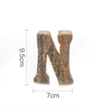 Natural birch wood decorative letter N with real tree bark texture, height 9.5cm - Letter N