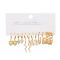 6-pair set of gold alloy earrings featuring heart, snake, butterfly and hoop designs - KC Gold Style (H-206)