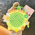 Cute yellow and green bear magnetic bead drawing board keychain for stress relief - Angel Bear Magnetic Drawing Board / Green