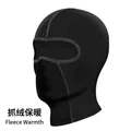 Passamontagna corto in pile nero con maschera in mesh traspirante per ciclismo invernale - Pile Caldo Stile Corto / Corto Nero