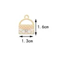 Golden handbag alloy pendant with white and pink enamel in classic quilted pattern - White Small Bag (1.3CM×1.6CM)