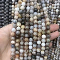 Mischung aus bunten Naturstein-Rundperlen für DIY handgefertigte Armbänder und Halsketten - Bambusblatt-achat A277 / 4mm (ca. 88 Perlen)