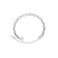 Detailed view of silver pig nose chain bracelet with lobster clasp and 18KGP tag - Silver 8MM Bracelet