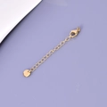 Golden stainless steel necklace extender chain with lobster clasp and round tag charm - Style 4-Round Disc Tag