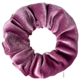 Purple tie-dye velvet scrunchie with zipper pocket, hair ring for women and girls - Deep Pink