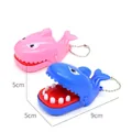Blue and pink mini shark teeth biting game toys with keychains in 9cm size - Small Shark (Bag/Keychain)