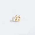 Gold evil eye heart earrings with white pearls and sparkling cubic zirconia stones - Square Pearl Style