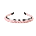 Pink ribbon wrapped headband with black non-slip inner teeth for women's hair styling - 125 Light Pink