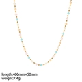 Detail view of colorful natural stone anklet with 400mm length and 50mm extension - Gold - Colorful Beads Style Necklace (TN3291)