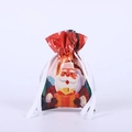Red Christmas drawstring gift bag with Santa Claus illustration for party candy packaging - 23*16cm / Red Santa Claus