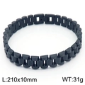 Pulsera para hombre de acero de titanio negro mate estilo correa de reloj de 210 mm - Pulsera 21cm / Negro (KB167050-K)