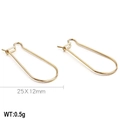 Gouden titanium stalen U-vormige oorbel sluiting 25x12mm voor DIY-sieraden - 25*12mm / Goud