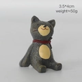 Miniature vintage resin cat figurine with red scarf, size 3.5x4cm and weight 50g - Cat