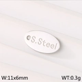 Silberner ovaler Edelstahlanhänger für DIY-Schmuck, Größe 11x6mm, 0,3g Gewicht - Stahlfarben Oval (KLJ9149-Z)