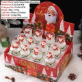 Pack of 12 Christmas snow globe figurines featuring Santa Claus and snowman bases - 2519 Christmas Snow Balls (box Of 12) / Ball Diameter 4.5cm