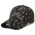 Modieuze zwarte baseballpet met gouden spatpatroon en NY&GD 3D-geborduurd logo - Verstelbaar / Zwart