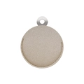 Portable round beige PU leather makeup mirror with durable metal keychain ring - Gold