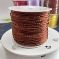 Dark brown braided cord with gold metallic silk, color code 713 for jewelry making - Coffee With Gold Thread (713)