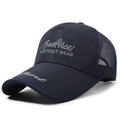 Dark blue breathable mesh baseball cap with silver Badforce street wear embroidery - Adjustable / Navy Blue