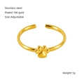 Dettaglio dell'anello a zampa di gatto dorato con placcatura 18k e design regolabile - Aperto Regolabile / Oro