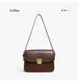 Joli sac à bandoulière marron vintage pour femme élégant et chic petit sac carré - Café