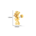 Goldener Ohrknorpelstecker mit Zirkonia-Blüten und einem 1,25 cm langen Stahlstab - 7# Knochen & Schleife Form - Gold