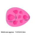 Pink silicone strawberry mold for DIY resin and fondant, featuring 6 multi-size cavities - 1# Pink (Strawberry)