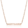 Rose gold Sagittarius pendant on a stainless steel Figaro chain necklace for women - Rose Gold Sagittarius